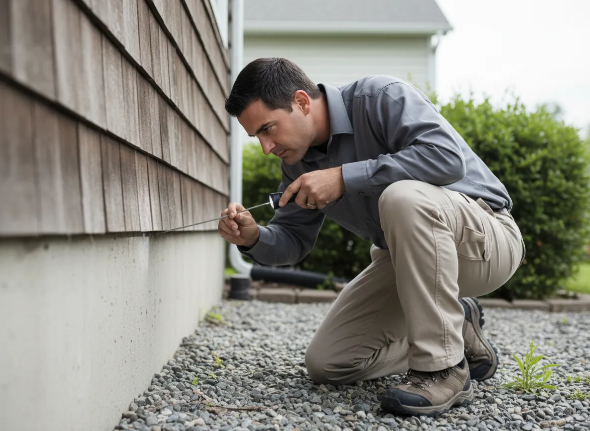 Termite inspection around foundation